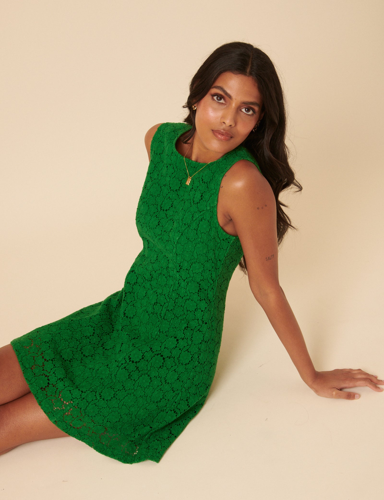 girlsdotoys green dress Polka Dot Adrian Tie Shoulder Midi 5 Years